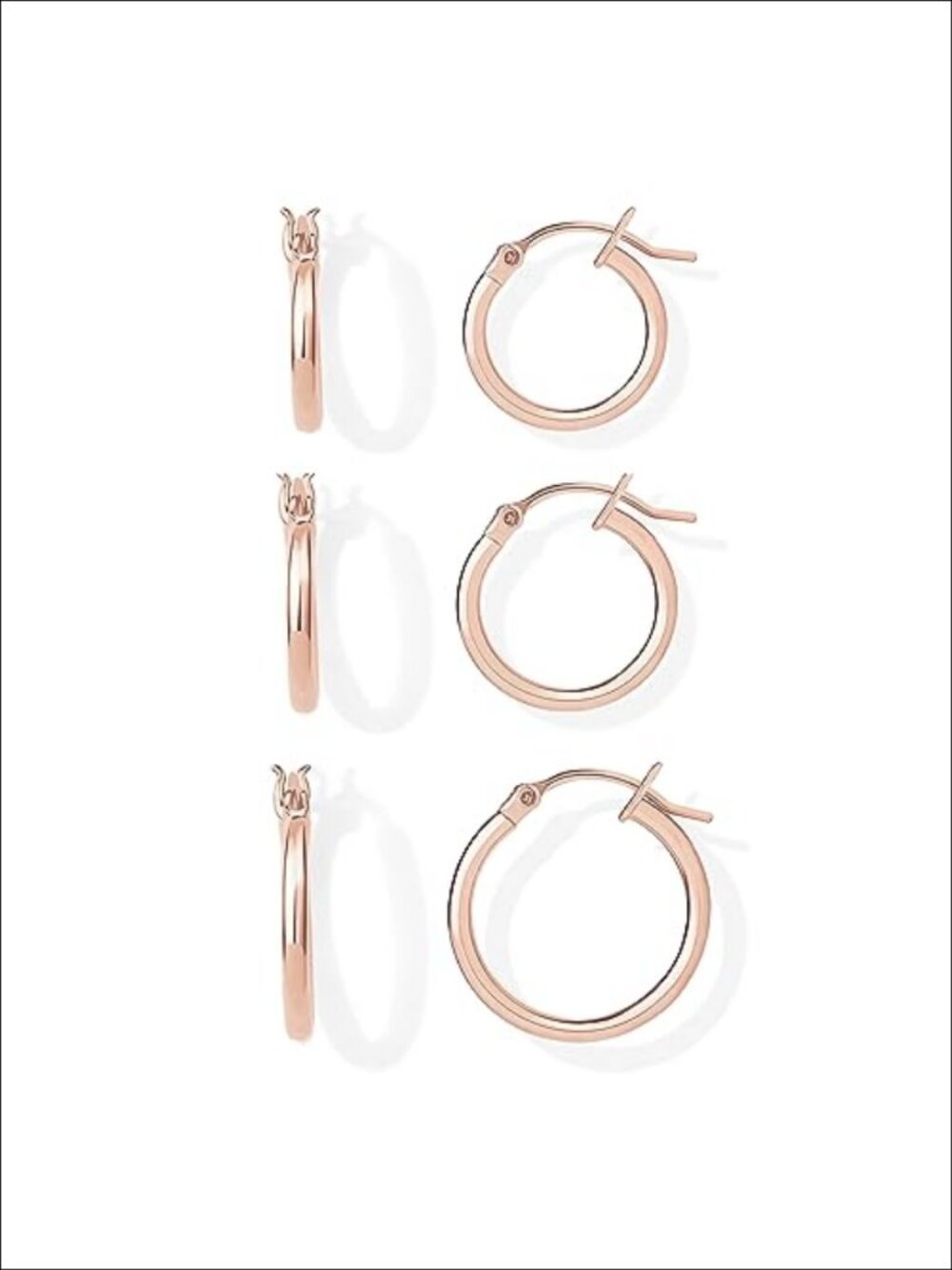 18K Gold Plated Small Hoop Earrings Huggie Hoop Set 3 Pairs Women